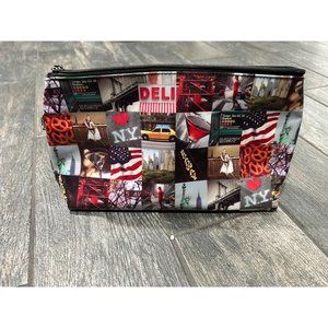 GENTLY USED CATSEYE LONDON "NEW YORK" PRINT MAKEUP BAG